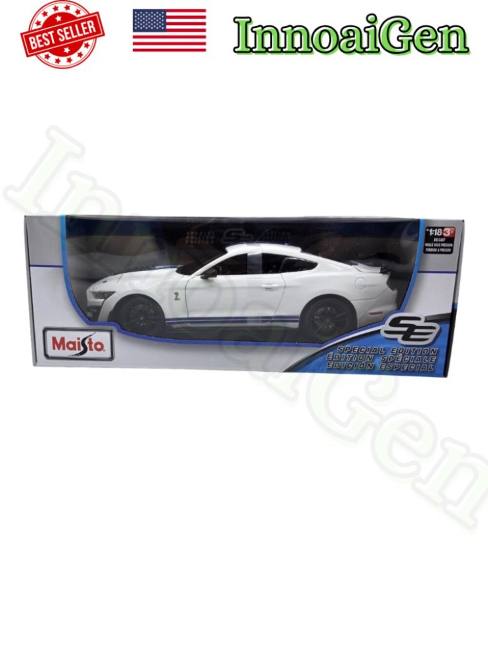 Maisto Special Edition Ford Mustang Shelby GT500 1:18 Diecast Model Car White